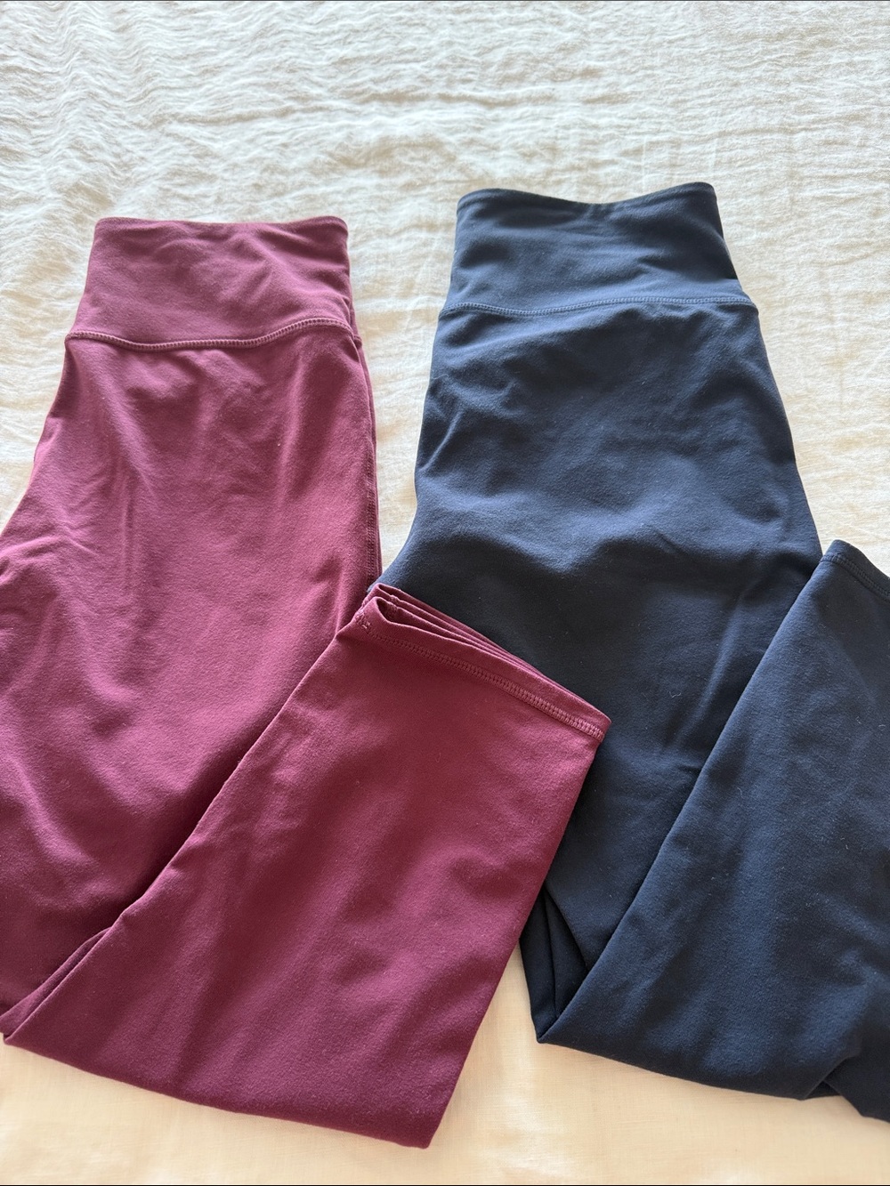 Women’s Athleta Size S Capri High-Waist Active Leggings - Burgundy and Navy